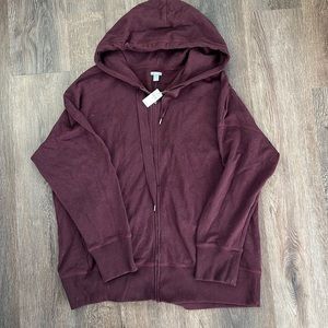 NWT Maroon Aerie Zip Up Hoodie